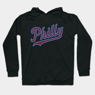 Philly Script - White/Burgundy Hoodie